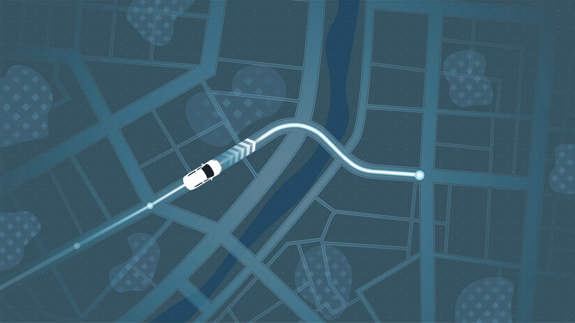 Illustrated vehicle route map